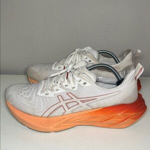 ASICS nova blast Dynamic White and Orange Sneakers